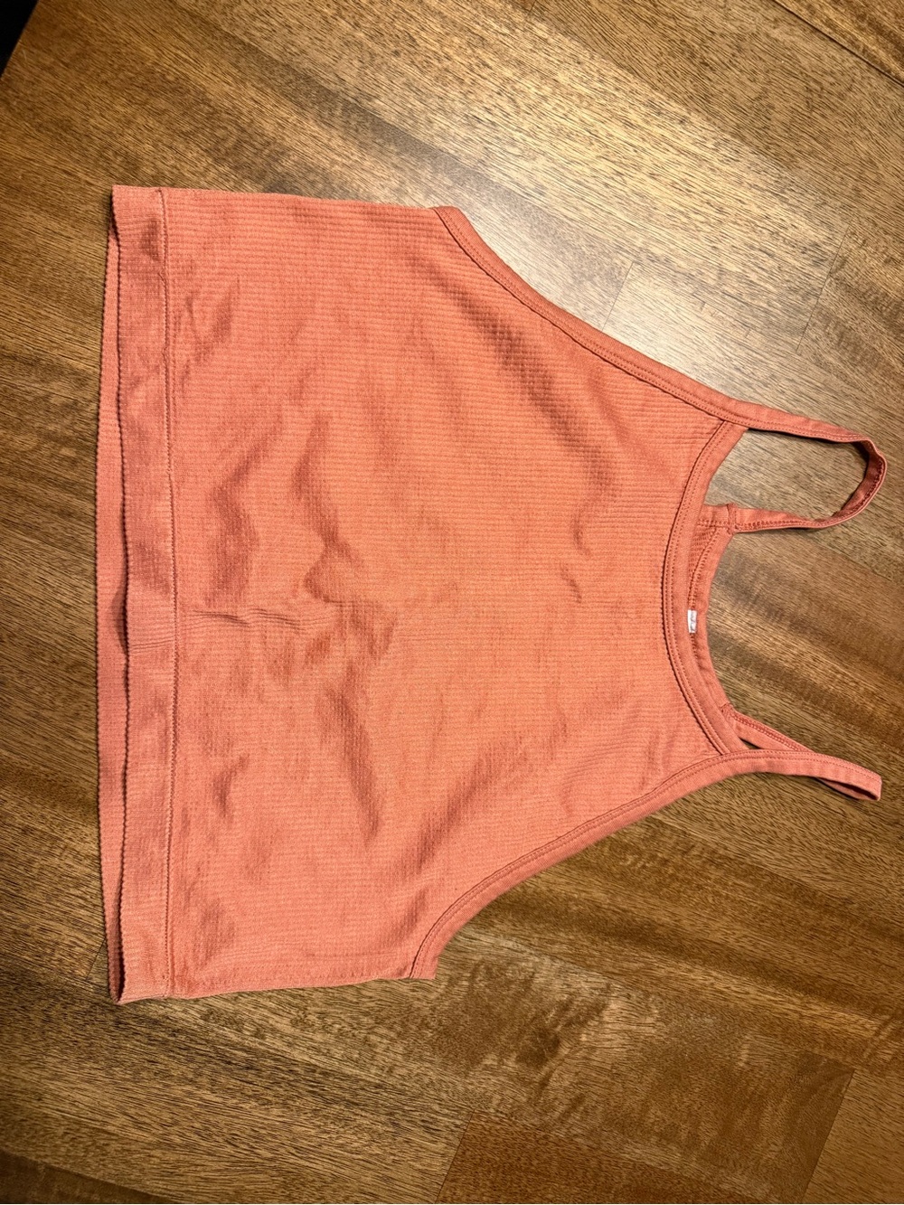 SO Ribbed Coral-Orange Crop Tank